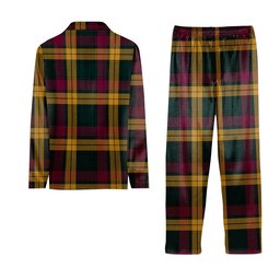 ScotsTee Shop Scottish McMillan Modern Crest Tartan Pajama Satin Velvet Flannel Pajama Set