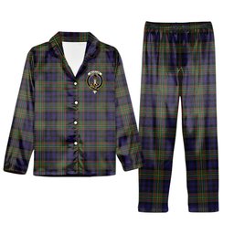 ScotsTee Shop Scottish McLellan Crest Tartan Pajama Satin Velvet Flannel Pajama Set