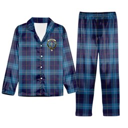 ScotsTee Shop Scottish McKerrell of Hillhouse Crest Tartan Pajama Satin Velvet Flannel Pajama Set