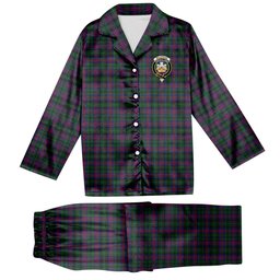 ScotsTee Shop Scottish McLachlan Hunting Crest Tartan Pajama Satin Velvet Flannel Pajama Set