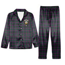 ScotsTee Shop Scottish McLachlan Hunting Crest Tartan Pajama Satin Velvet Flannel Pajama Set