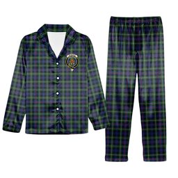 ScotsTee Shop Scottish McKenzie Modern #2 Crest Tartan Pajama Satin Velvet Flannel Pajama Set