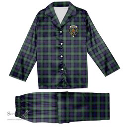 ScotsTee Shop Scottish McKenzie Hunting Green Crest Tartan Pajama Satin Velvet Flannel Pajama Set