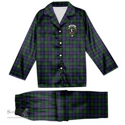 ScotsTee Shop Scottish Mitchell Crest Tartan Pajama Satin Velvet Flannel Pajama Set