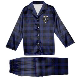ScotsTee Shop Scottish McKay Blue #02 Crest Tartan Pajama Satin Velvet Flannel Pajama Set