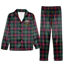ScotsTee Shop Scottish McLennan Modern Crest Tartan Pajama Satin Velvet Flannel Pajama Set
