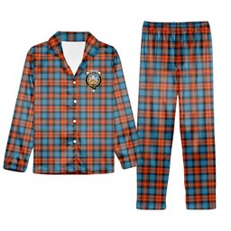 ScotsTee Shop Scottish McLachlan Ancient Crest Tartan Pajama Satin Velvet Flannel Pajama Set