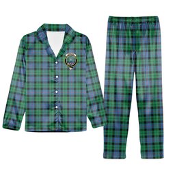 ScotsTee Shop Scottish Morrison Ancient Crest Tartan Pajama Satin Velvet Flannel Pajama Set
