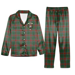 ScotsTee Shop Scottish Muirhead Crest Tartan Pajama Satin Velvet Flannel Pajama Set
