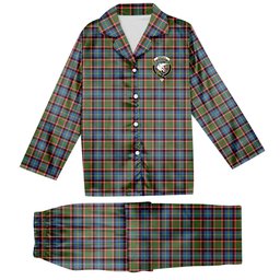 ScotsTee Shop Scottish Norvill Crest Tartan Pajama Satin Velvet Flannel Pajama Set
