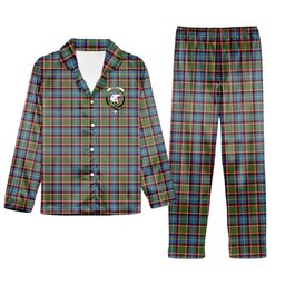 ScotsTee Shop Scottish Norvill Crest Tartan Pajama Satin Velvet Flannel Pajama Set