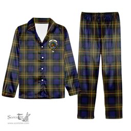 ScotsTee Shop Scottish Muir Crest Tartan Pajama Satin Velvet Flannel Pajama Set