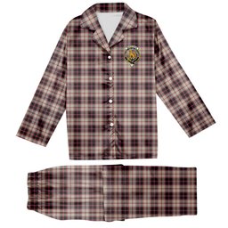 ScotsTee Shop Scottish McPherson Hunting Ancient Crest Tartan Pajama Satin Velvet Flannel Pajama Set