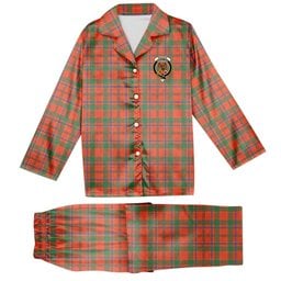 ScotsTee Shop Scottish Monroe Ancient Crest Tartan Pajama Satin Velvet Flannel Pajama Set