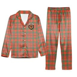 ScotsTee Shop Scottish Monroe Ancient Crest Tartan Pajama Satin Velvet Flannel Pajama Set
