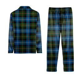 ScotsTee Shop Scottish McNeil of Barra Crest Tartan Pajama Satin Velvet Flannel Pajama Set