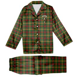 ScotsTee Shop Scottish McMillan Society of Glasgow Crest Tartan Pajama Satin Velvet Flannel Pajama Set