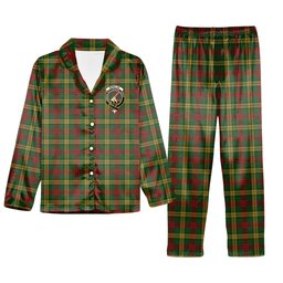 ScotsTee Shop Scottish McMillan Society of Glasgow Crest Tartan Pajama Satin Velvet Flannel Pajama Set