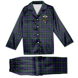 ScotsTee Shop Scottish McPhail Hunting Crest Tartan Pajama Satin Velvet Flannel Pajama Set