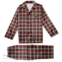 ScotsTee Shop Scottish McPhee Dress Crest Tartan Pajama Satin Velvet Flannel Pajama Set