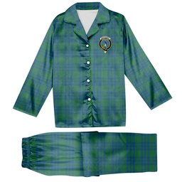 ScotsTee Shop Scottish Montgomery Ancient Crest Tartan Pajama Satin Velvet Flannel Pajama Set