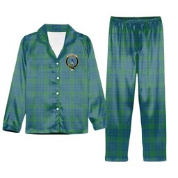 ScotsTee Shop Scottish Montgomery Ancient Crest Tartan Pajama Satin Velvet Flannel Pajama Set