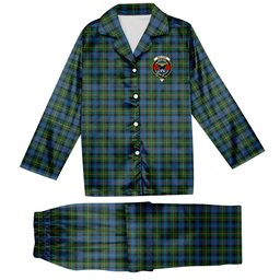 ScotsTee Shop Scottish McLeod of Skye Crest Tartan Pajama Satin Velvet Flannel Pajama Set