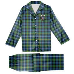 ScotsTee Shop Scottish McNeil of Barra Ancient Crest Tartan Pajama Satin Velvet Flannel Pajama Set