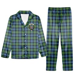 ScotsTee Shop Scottish McNeil of Barra Ancient Crest Tartan Pajama Satin Velvet Flannel Pajama Set