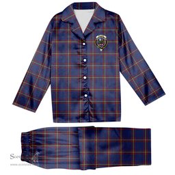 ScotsTee Shop Scottish McLaine of Lochbuie Crest Tartan Pajama Satin Velvet Flannel Pajama Set
