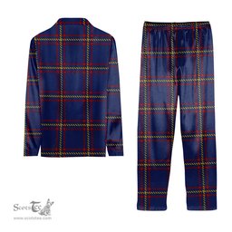 ScotsTee Shop Scottish McLaine of Lochbuie Crest Tartan Pajama Satin Velvet Flannel Pajama Set