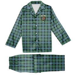 ScotsTee Shop Scottish Melville Modern Crest Tartan Pajama Satin Velvet Flannel Pajama Set