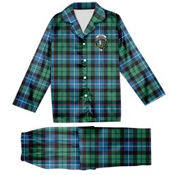 ScotsTee Shop Scottish Mitchell Ancient Crest Tartan Pajama Satin Velvet Flannel Pajama Set