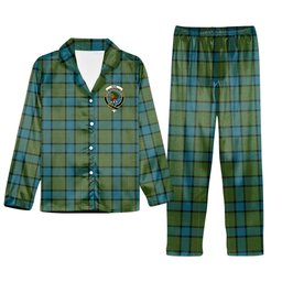 ScotsTee Shop Scottish Muir Ancient Crest Tartan Pajama Satin Velvet Flannel Pajama Set