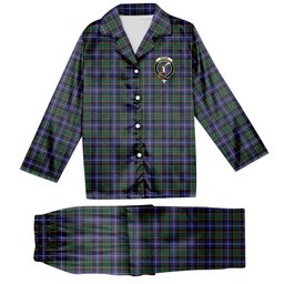 ScotsTee Shop Scottish McRae Hunting Modern Crest Tartan Pajama Satin Velvet Flannel Pajama Set