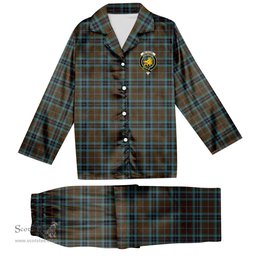 ScotsTee Shop Scottish McTavish Hunting Crest Tartan Pajama Satin Velvet Flannel Pajama Set