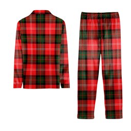 ScotsTee Shop Scottish Nesbitt Modern Crest Tartan Pajama Satin Velvet Flannel Pajama Set