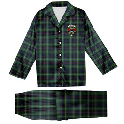 ScotsTee Shop Scottish McLeod of Skye Modern Crest Tartan Pajama Satin Velvet Flannel Pajama Set