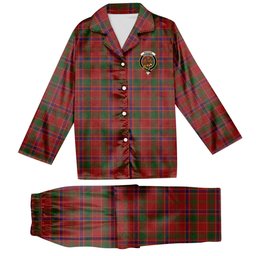 ScotsTee Shop Scottish Monroe Crest Tartan Pajama Satin Velvet Flannel Pajama Set