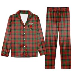 ScotsTee Shop Scottish McNicol Ancient Crest Tartan Pajama Satin Velvet Flannel Pajama Set