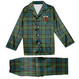 ScotsTee Shop Scottish McNicol Hunting Ancient Crest Tartan Pajama Satin Velvet Flannel Pajama Set