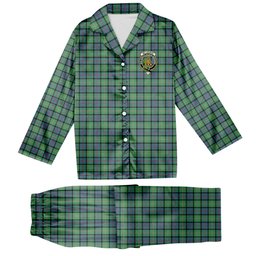 ScotsTee Shop Scottish McThomas Ancient Crest Tartan Pajama Satin Velvet Flannel Pajama Set