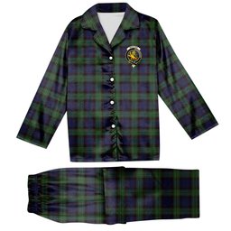 ScotsTee Shop Scottish Nicolson Green Hunting Crest Tartan Pajama Satin Velvet Flannel Pajama Set
