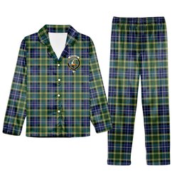 ScotsTee Shop Scottish McKellar Ancient Crest Tartan Pajama Satin Velvet Flannel Pajama Set