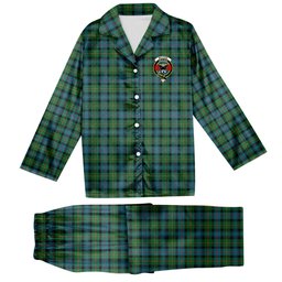 ScotsTee Shop Scottish McLeod of Skye Ancient Crest Tartan Pajama Satin Velvet Flannel Pajama Set