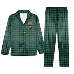 ScotsTee Shop Scottish McLeod of Skye Ancient Crest Tartan Pajama Satin Velvet Flannel Pajama Set