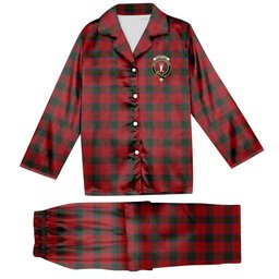 ScotsTee Shop Scottish Robertson Vestiarium Scoticum Crest Tartan Pajama Satin Velvet Flannel Pajama Set