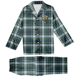 ScotsTee Shop Scottish McKenzie Dress Ancient Crest Tartan Pajama Satin Velvet Flannel Pajama Set