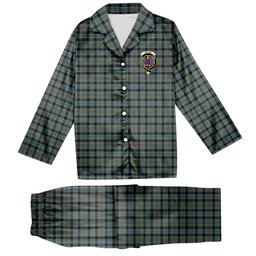 ScotsTee Shop Scottish Ogilvie of Inverarity – VS 1 Crest Tartan Pajama Satin Velvet Flannel Pajama Set