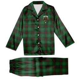 ScotsTee Shop Scottish Orrock Crest Tartan Pajama Satin Velvet Flannel Pajama Set